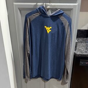 Colosseum Men's Blue and Gray WV Long Sleeve Hooded Shirt - Medium
